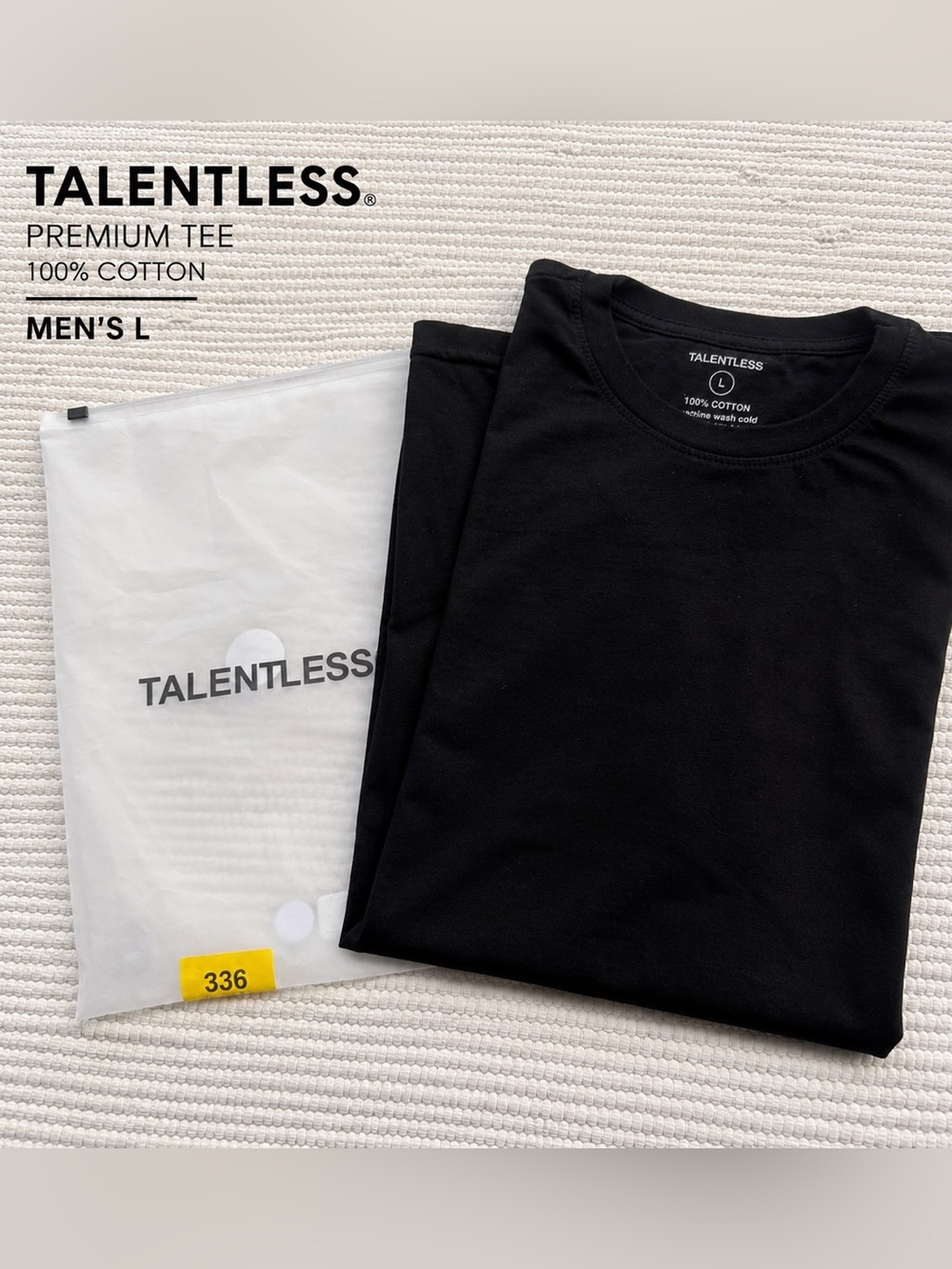 Talentless Premium Tee Black Cotton Oversized Minimalist Essential Men’s L